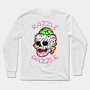Razzle Dazzle Babe Skull Brain | Cute Dancing logo By Tyler Tilley Long Sleeve T-Shirt